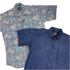 Vintage 90s Chaps Ralph Lauren Shirt Lot M‎ Denim Floral Southwestern Preppy Y2K